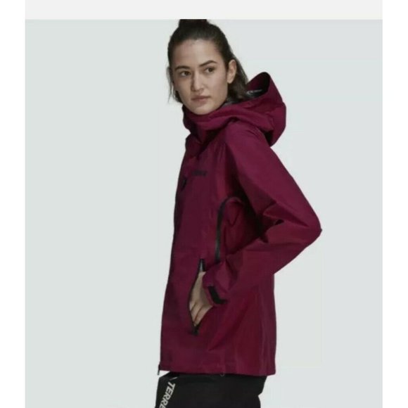 Adidas Terrex Techrock Gore-Tex Pro Jacket Size XL Waterproof Rain Purple Pink - Picture 8 of 12